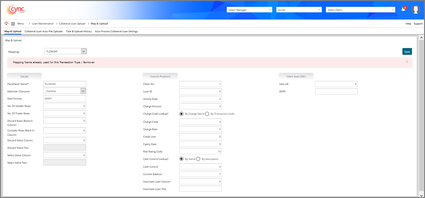 Validation - Mapping name already exists
